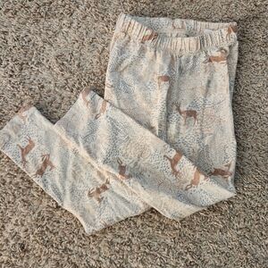 Janie And Jack Leggings- Deer Print Cream and Brown